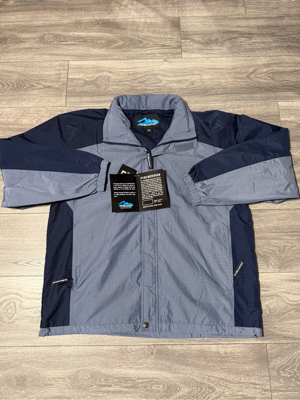 Men's Two-Tone Navy and Gray Windbreaker Jacket